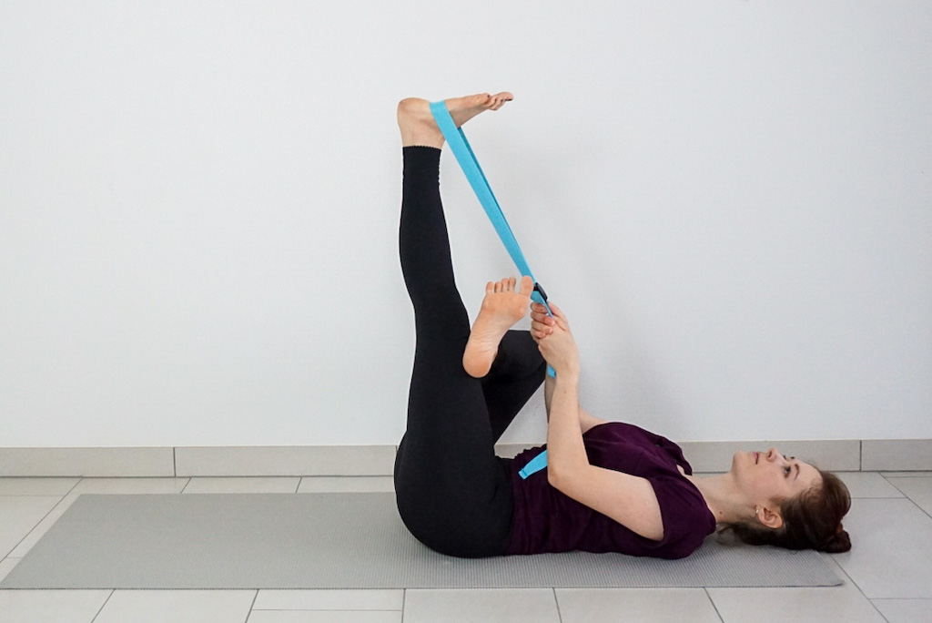 hamstring stretch yoga strap