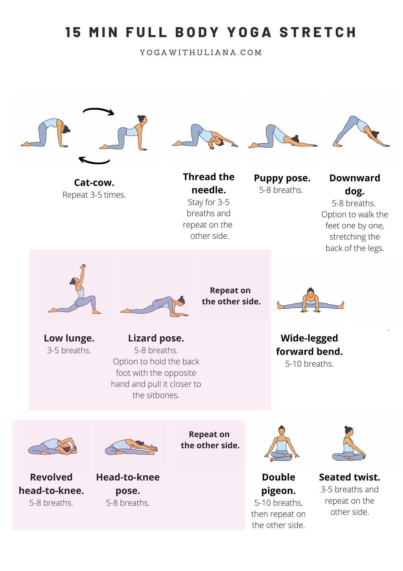15 min full body yoga stretch printable download free
