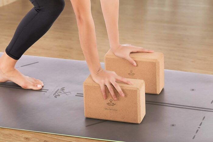2 cork yoga blocks